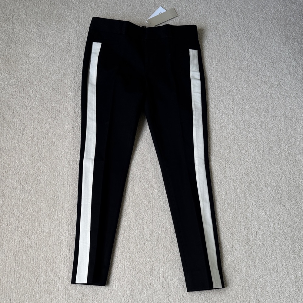 New with tag Banana Republic Black Sloan Pants with Cream Stripe tuxedo 00p XXSp